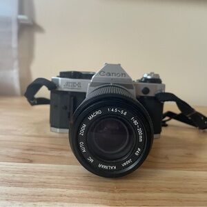 Canon AE-1 Black and Silver Camera